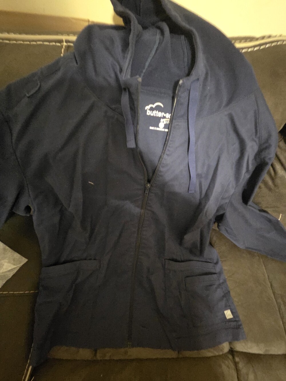 Womens Butter Soft Navy Zip-Up Hoodie